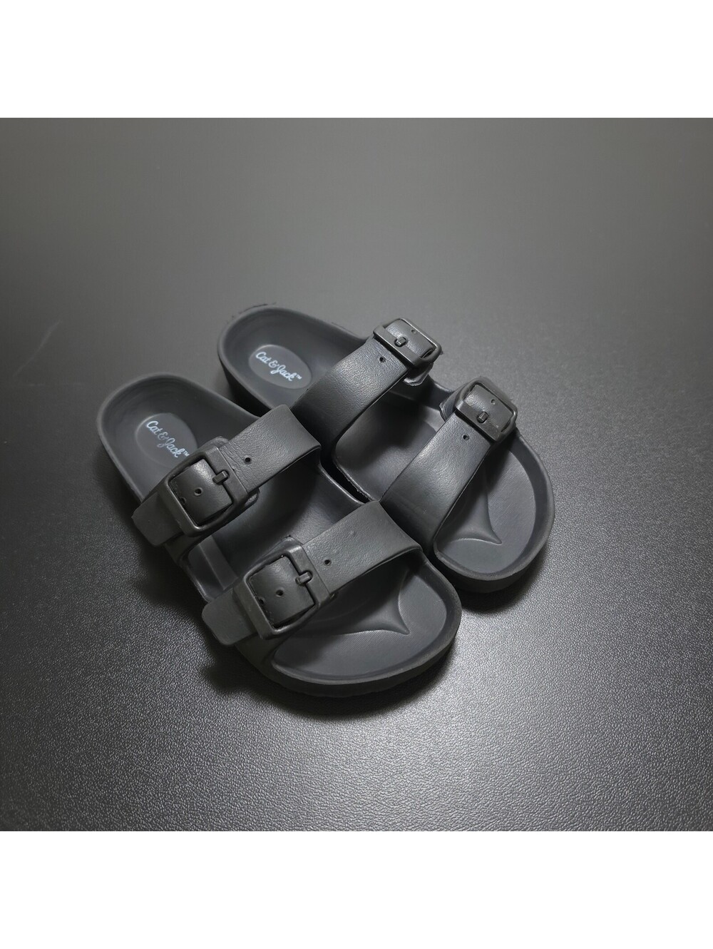 Cat & Jack Black Buckle Sandals Size 13